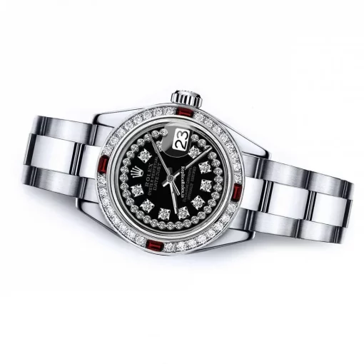 Marvellous Imitation Rolex Oyster Perpetual Lady Date 69160 Automatic Movement 26mm Steel Case Womens Watch - Image 2