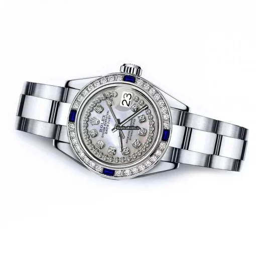 Fabulous Replica Rolex Oyster Perpetual Lady Date 69160 Automatic Movement 26mm Steel Case Womens Watch - Image 2