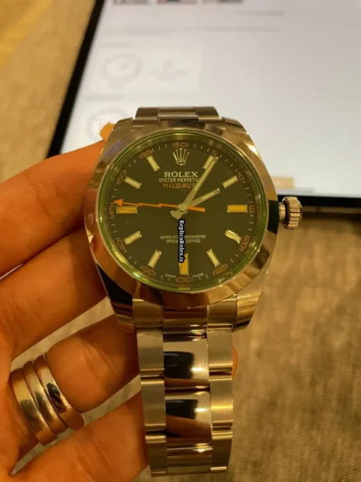 Trustworthy Replicas Rolex Milgauss 116400gv Caliber 3131 Automatic Movement 40mm Steel Case Mens/unisex Watch - Image 10