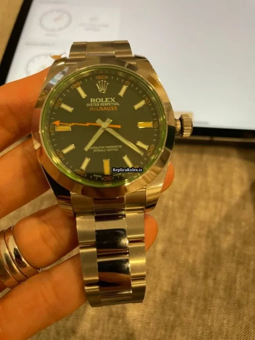 Trustworthy Replicas Rolex Milgauss 116400gv Caliber 3131 Automatic Movement 40mm Steel Case Mens/unisex Watch - Image 11