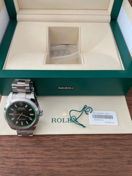 Trustworthy Replicas Rolex Milgauss 116400gv Caliber 3131 Automatic Movement 40mm Steel Case Mens/unisex Watch - Image 8