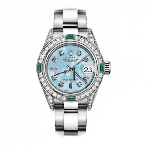Lovely Replica Rolex Oyster Perpetual Lady Date 69160 Automatic Movement 26mm Steel Case Womens Watch