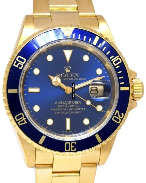 Amazing Replica Rolex Submariner Date 16618 Automatic Movement 40mm Yellow Gold Case Mens/unisex Watch