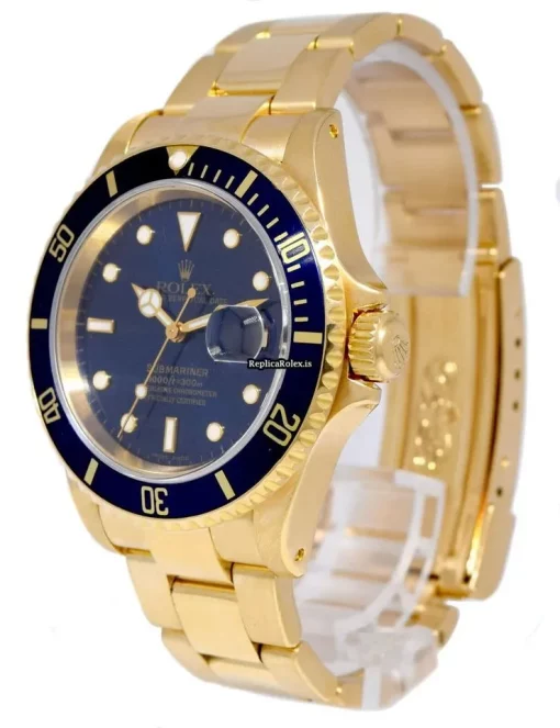 Amazing Replica Rolex Submariner Date 16618 Automatic Movement 40mm Yellow Gold Case Mens/unisex Watch - Image 12