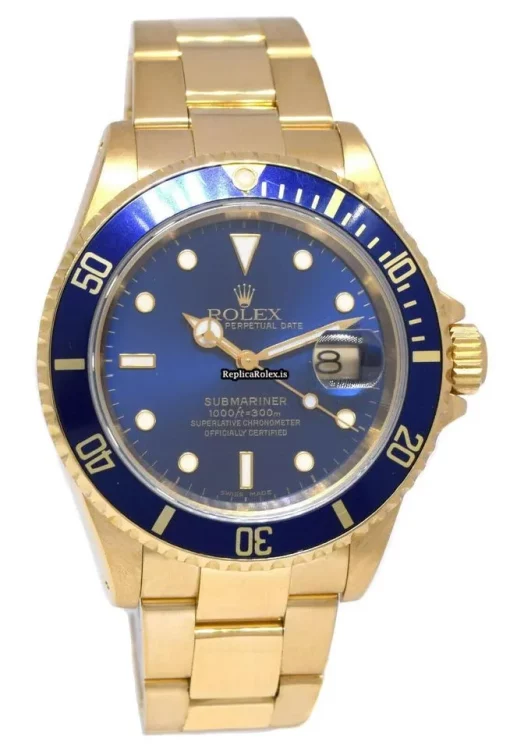 Amazing Replica Rolex Submariner Date 16618 Automatic Movement 40mm Yellow Gold Case Mens/unisex Watch - Image 2