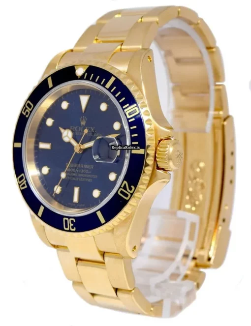 Amazing Replica Rolex Submariner Date 16618 Automatic Movement 40mm Yellow Gold Case Mens/unisex Watch - Image 3
