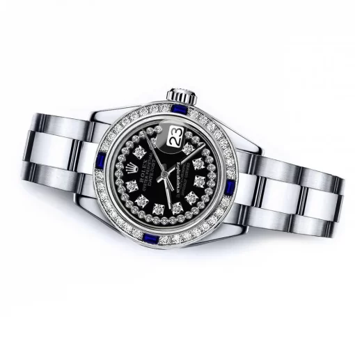 Reliable Fakes Rolex Oyster Perpetual Lady Date 69160 Automatic Movement 26mm Steel Case Womens Watch - Image 2