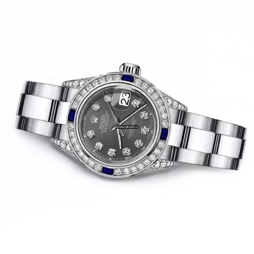 Fabulous Replica Rolex Oyster Perpetual Lady Date 69160 Automatic Movement 26mm Steel Case Womens Watch - Image 2