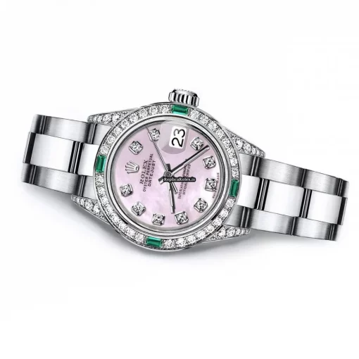 Terrific Replica Rolex Oyster Perpetual Lady Date 69160 Automatic Movement 26mm Steel Case Womens Watch - Image 2