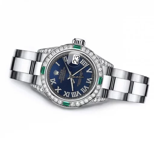 Inexpensive Replica Rolex Oyster Perpetual Lady Date 69160 Automatic Movement 26mm Steel Case Womens Watch - Image 2
