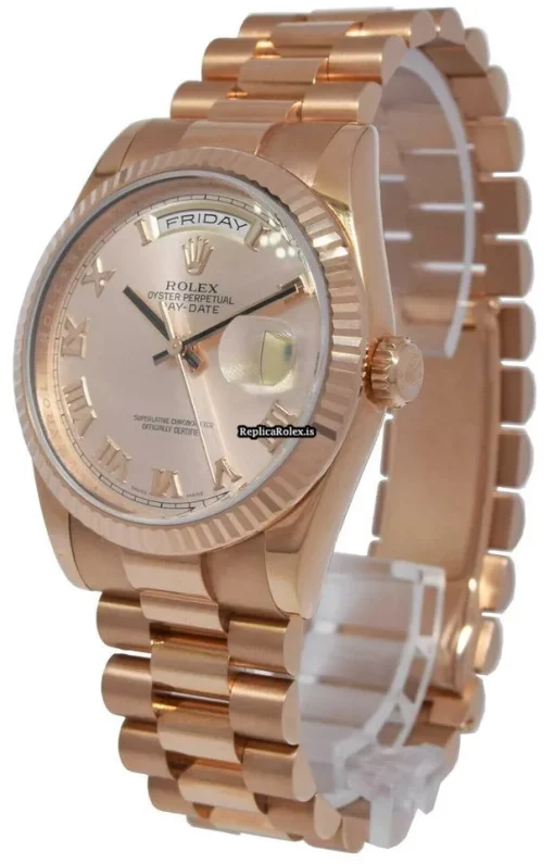 Design Replica Rolex Day-date 36 118235 Automatic Movement 36mm Rose Gold Case Watch - Image 4