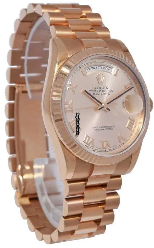 Design Replica Rolex Day-date 36 118235 Automatic Movement 36mm Rose Gold Case Watch - Image 5