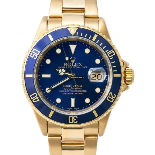 Well Made Fake Rolex Submariner Date 16618 Automatic Movement 42mm Yellow Gold Case Mens/unisex Watch - Image 4