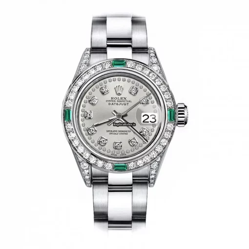 Well Made Replica Rolex Oyster Perpetual Lady Date 69160 Automatic Movement 26mm Steel Case Womens Watch