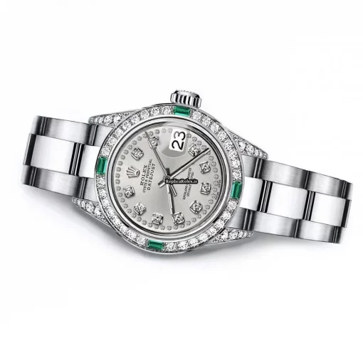 Well Made Replica Rolex Oyster Perpetual Lady Date 69160 Automatic Movement 26mm Steel Case Womens Watch - Image 2