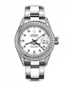 Good Fake Rolex Oyster Perpetual Lady Date 69160 Automatic Movement 26mm Steel Case Womens Watch
