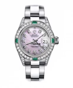 Fabulous Imitation Rolex Oyster Perpetual Lady Date 69160 Automatic Movement 26mm Steel Case Womens Watch