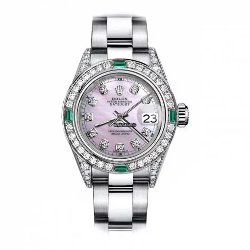 Fabulous Imitation Rolex Oyster Perpetual Lady Date 69160 Automatic Movement 26mm Steel Case Womens Watch