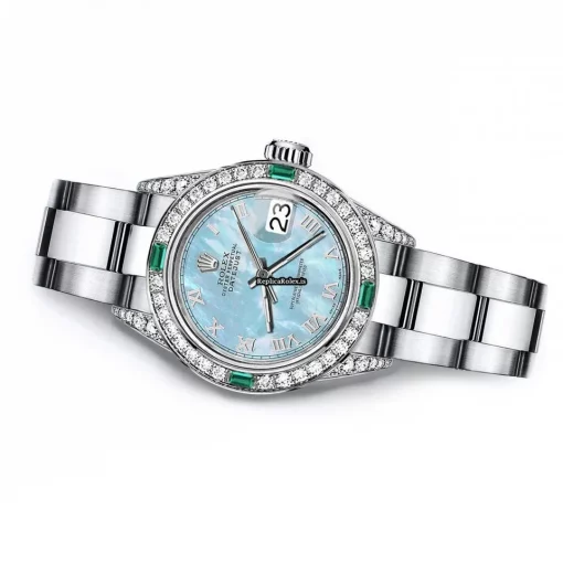 Awesome Replica Rolex Oyster Perpetual Lady Date 69160 Automatic Movement 26mm Steel Case Womens Watch - Image 2