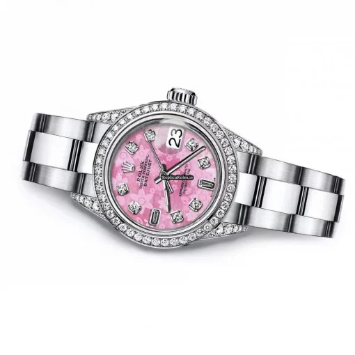 Stylish Copy Rolex Oyster Perpetual Lady Date 69160 Automatic Movement 26mm Steel Case Womens Watch - Image 2