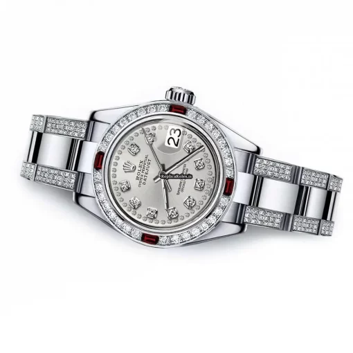 Lovely Replica Rolex Oyster Perpetual Lady Date 69160 Automatic Movement 26mm Steel Case Womens Watch - Image 2