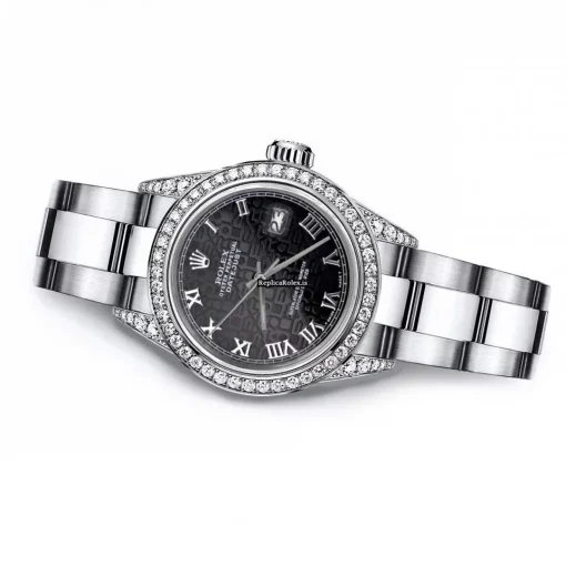 Discount Replica Rolex Oyster Perpetual Lady Date 69160 Automatic Movement 26mm Steel Case Womens Watch - Image 3