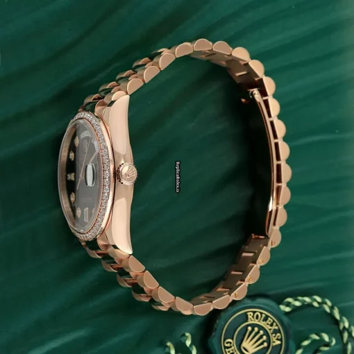 Incredible Replica Rolex Day-date 36 128345rbr Automatic Movement 36mm Rose Gold Case Watch - Image 3