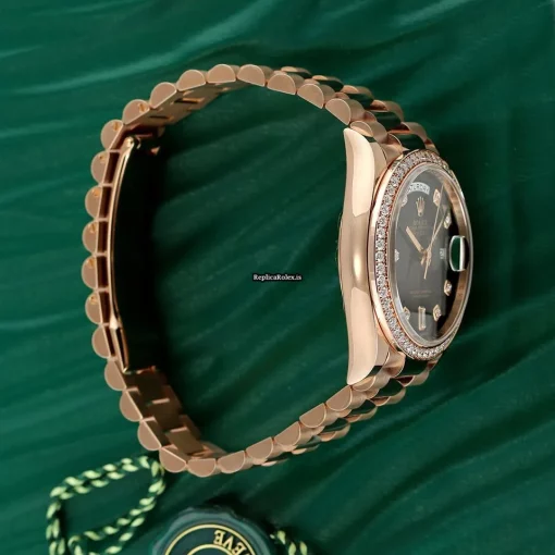 Incredible Replica Rolex Day-date 36 128345rbr Automatic Movement 36mm Rose Gold Case Watch - Image 4