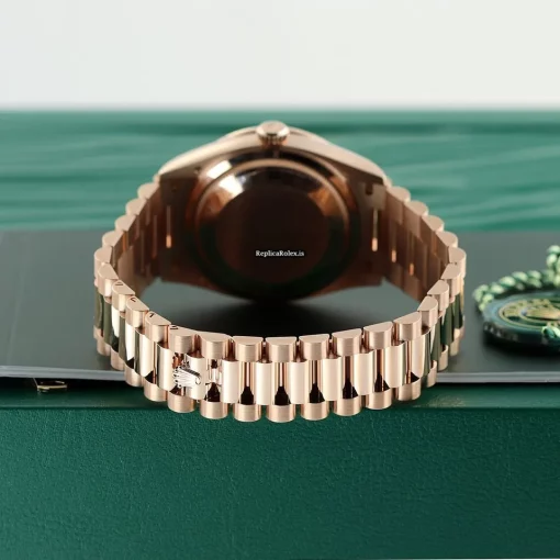 Incredible Replica Rolex Day-date 36 128345rbr Automatic Movement 36mm Rose Gold Case Watch - Image 5