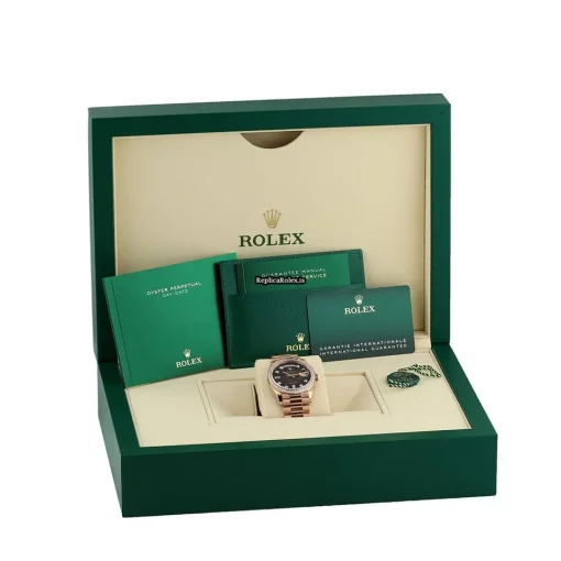 Incredible Replica Rolex Day-date 36 128345rbr Automatic Movement 36mm Rose Gold Case Watch - Image 9