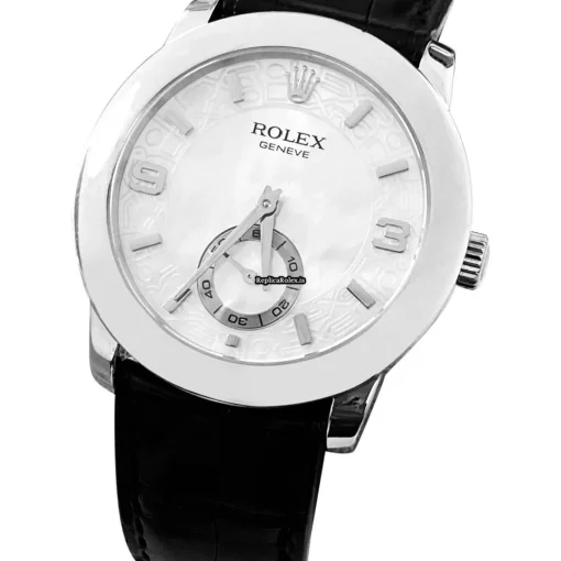 Aaa Fake Rolex Cellini 5240 Manual Winding Movement 35mm Platinum Case Mens/unisex Watch - Image 4