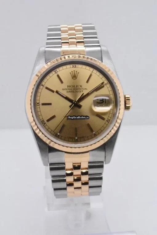 Swiss Fake Rolex Datejust 16233 Caliber 3135 Automatic Movement 36mm Gold/steel Case Mens/unisex Watch