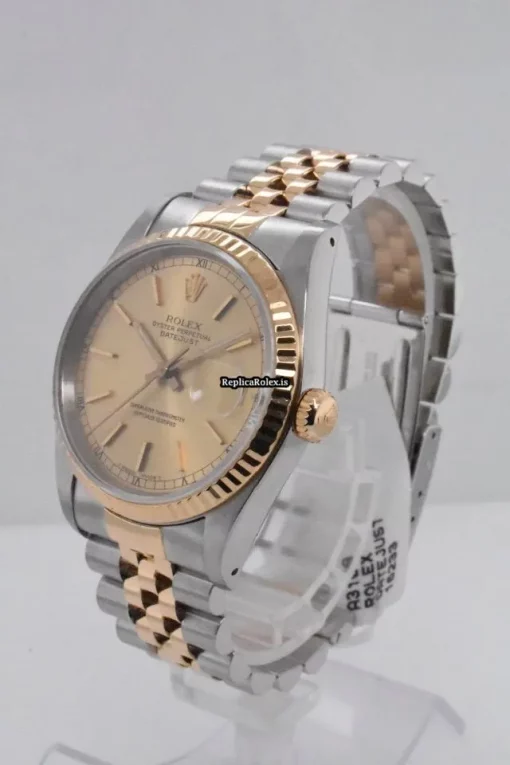 Swiss Fake Rolex Datejust 16233 Caliber 3135 Automatic Movement 36mm Gold/steel Case Mens/unisex Watch - Image 2