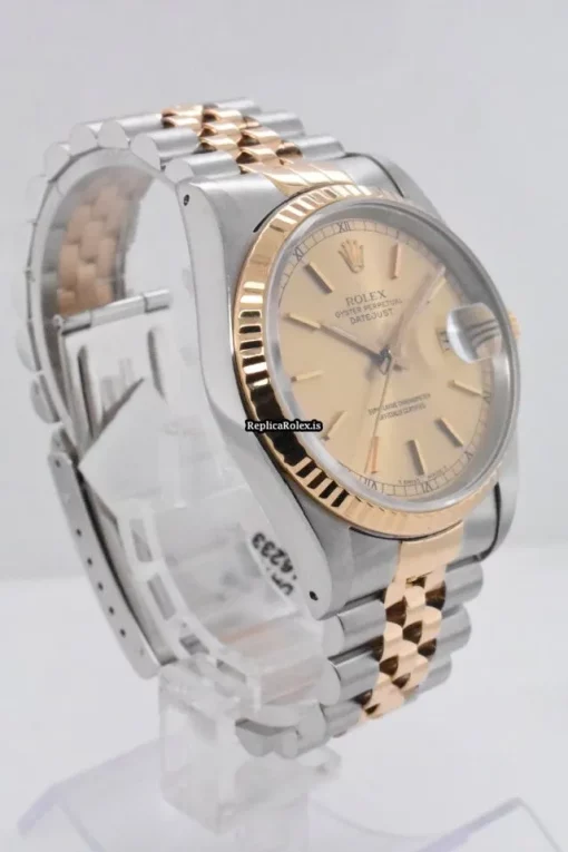 Swiss Fake Rolex Datejust 16233 Caliber 3135 Automatic Movement 36mm Gold/steel Case Mens/unisex Watch - Image 3