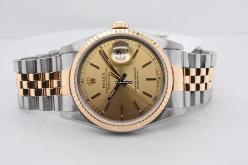 Swiss Fake Rolex Datejust 16233 Caliber 3135 Automatic Movement 36mm Gold/steel Case Mens/unisex Watch - Image 4
