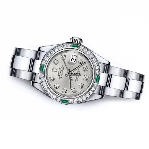 Superb Replica Rolex Oyster Perpetual Lady Date 69160 Automatic Movement 26mm Steel Case Womens Watch - Image 2