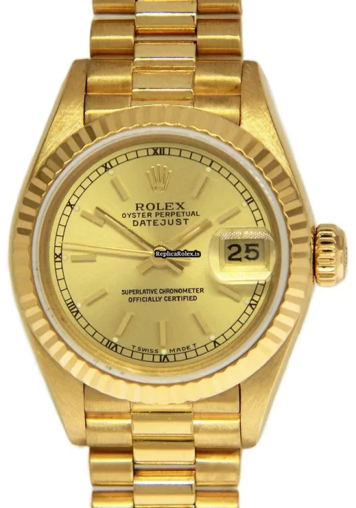 Inexpensive Replica Rolex Lady-datejust 69138 Automatic Movement 26mm Yellow Gold Case Womens Watch