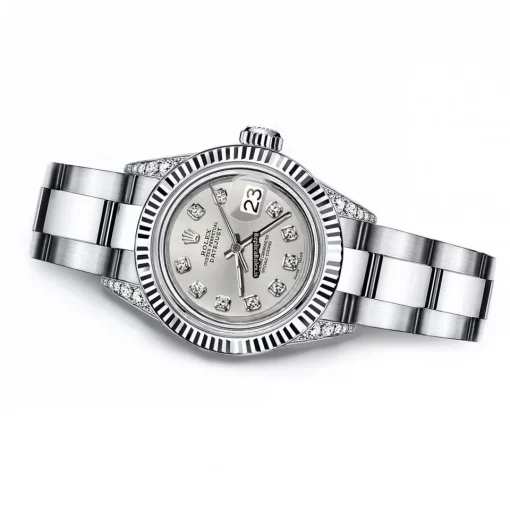 Quality Replica Rolex Oyster Perpetual Lady Date 69160 Automatic Movement 26mm Steel Case Womens Watch - Image 3
