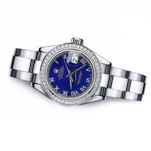 Good Clone Rolex Oyster Perpetual Lady Date 69160 Automatic Movement 26mm Steel Case Womens Watch - Image 3