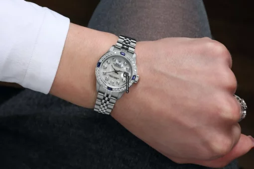 Wonderful Knockoff Rolex Oyster Perpetual Lady Date 69160 Automatic Movement 26mm Steel Case Womens Watch - Image 5