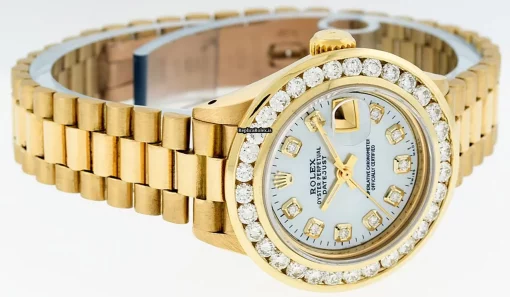 Excellent Replica Rolex Lady-datejust Automatic Automatic Movement 26mm Yellow Gold Case Womens Watch - Image 2