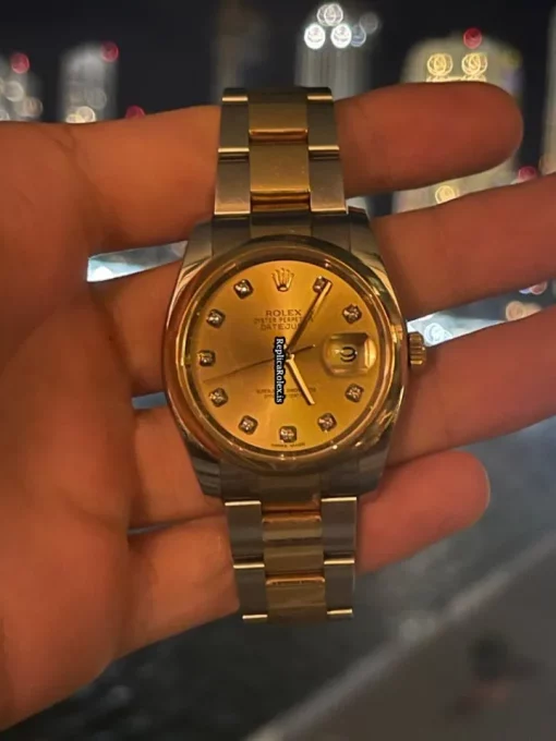 Appealing Fake Rolex Datejust 116203 Caliber 3135 Automatic Movement 36mm Gold/steel Case Mens/unisex Watch - Image 11