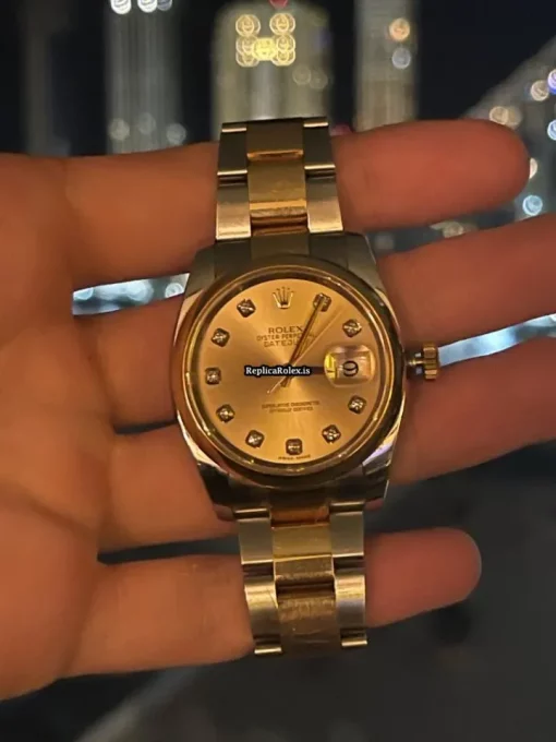 Appealing Fake Rolex Datejust 116203 Caliber 3135 Automatic Movement 36mm Gold/steel Case Mens/unisex Watch - Image 12