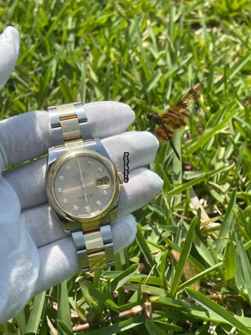 Appealing Fake Rolex Datejust 116203 Caliber 3135 Automatic Movement 36mm Gold/steel Case Mens/unisex Watch - Image 3