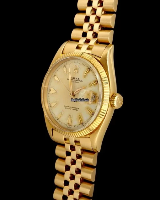 Unique Fake Rolex Datejust 6605 Automatic Movement 36mm Yellow Gold Case Mens/unisex Watch - Image 3