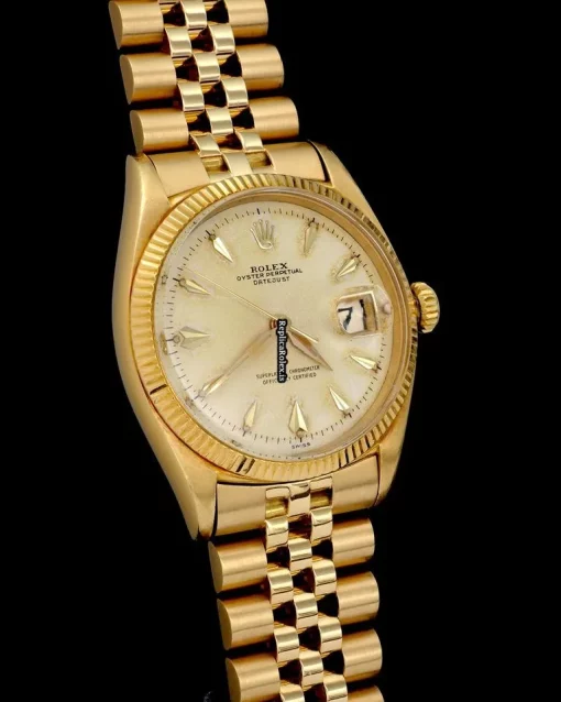 Unique Fake Rolex Datejust 6605 Automatic Movement 36mm Yellow Gold Case Mens/unisex Watch - Image 4