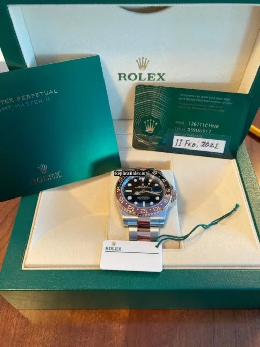 Superb Replica Rolex Gmt-master II 126711chnr Caliber 3285 Automatic Movement 40mm Gold/steel Case Mens/unisex Watch - Image 4
