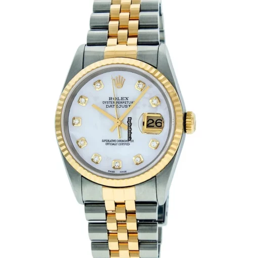 Neat Knockoff Rolex Datejust 16013 Caliber 3035 Automatic Movement 36mm Gold/steel Case Mens/unisex Watch - Image 2