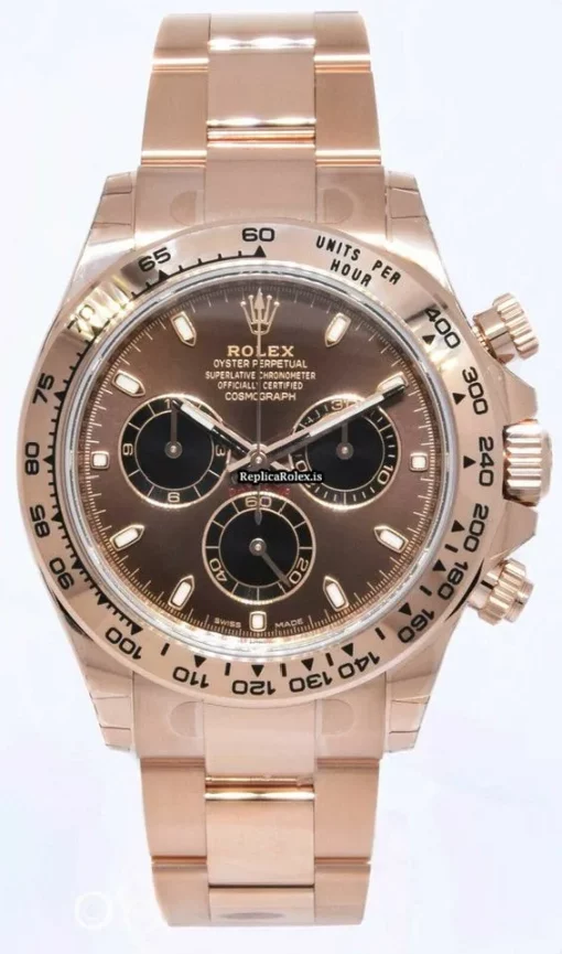 Incredible Replica Rolex Daytona 116505 Automatic Movement 40mm Rose Gold Case Watch - Image 11