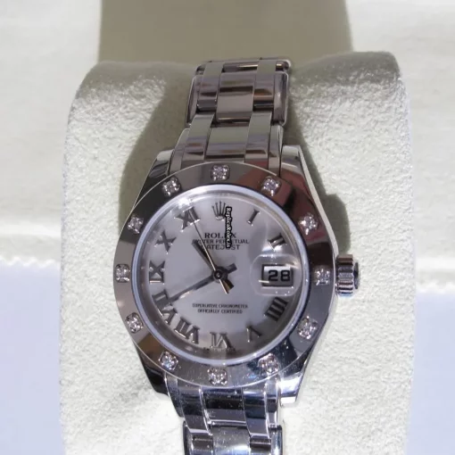 Lovely Clone Rolex Lady-datejust Pearlmaster 80319 Automatic Movement 29mm White Gold Case Womens Watch